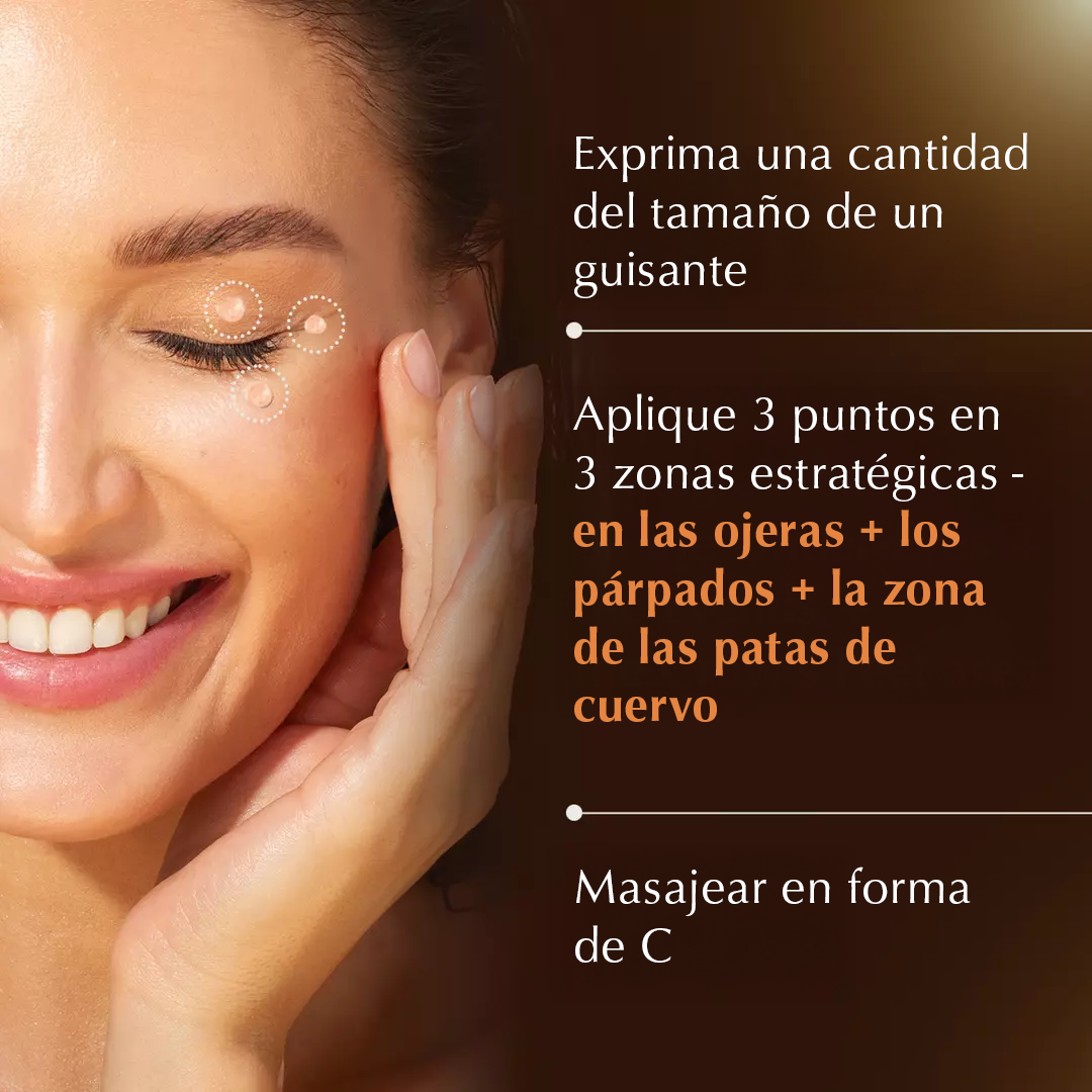 Emulsión para el área alrededor de los ojos Rufolia - Ilumina, suaviza y reafirma los ojos con manjistha, aloe vera, niacinamida y ácido hialurónico - Carousel