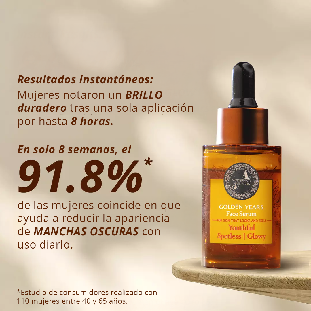 Sérum facial Golden Years para las manchas de la edad, un cutis claro y una piel tersa y sin arrugas