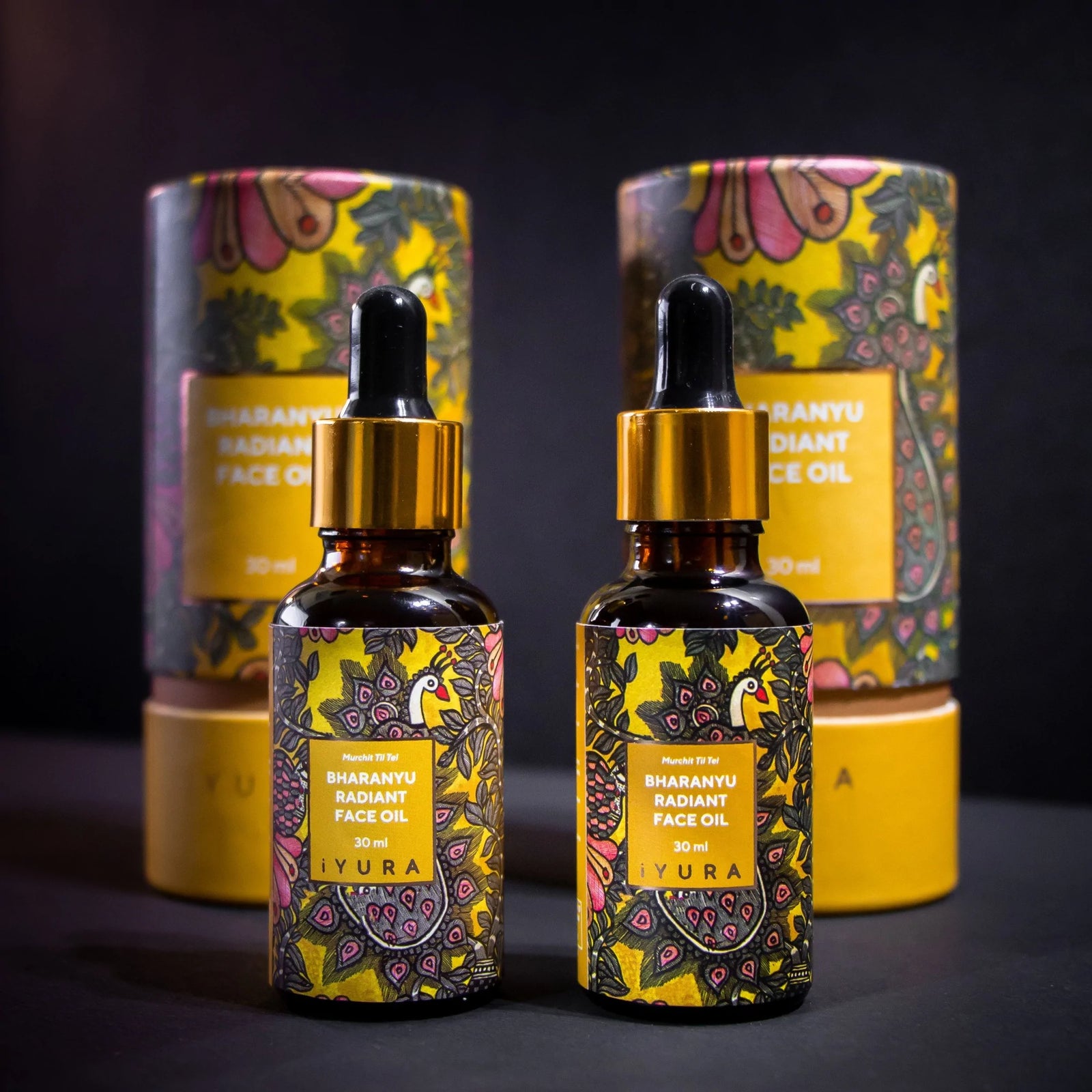 Aceite facial luminosidad de sol Bharanyu - paquete de dos