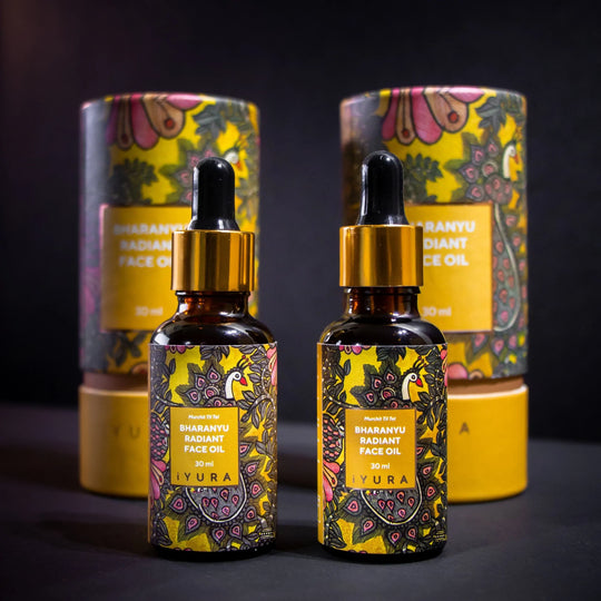 Aceite facial luminosidad de sol Bharanyu - paquete de dos