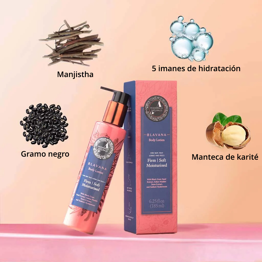 Loción corporal Blavana - Hidrata, suaviza y reafirma la piel seca, envejecida y con pliegues - Fórmula revolucionaria con gramo negro - La mejor loción corporal para la piel madura del cuerpo - Con ingredientes clínicamente probados