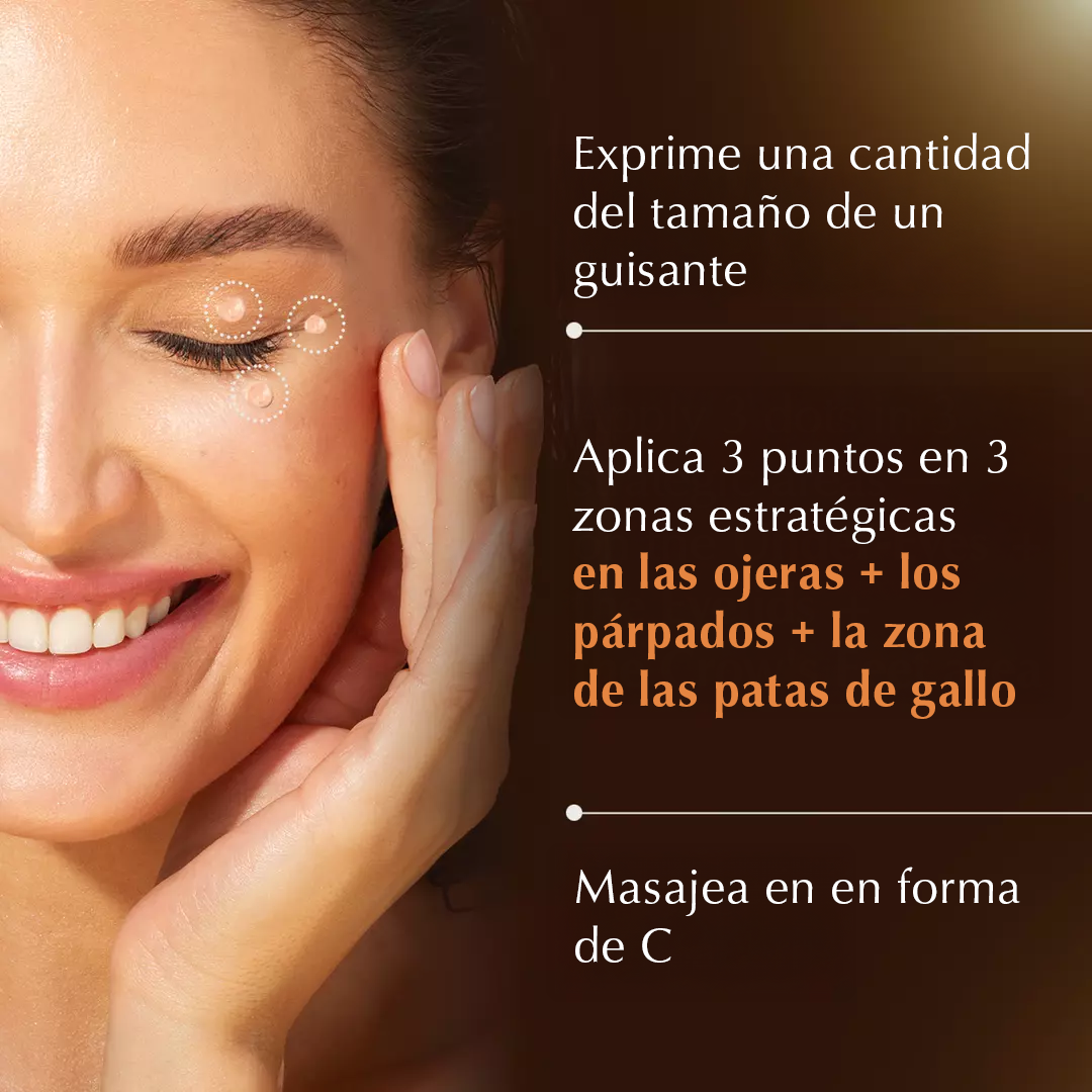 Emulsión para el área alrededor de los ojos Rufolia Pro -Ilumina, suaviza y reafirma los ojos con manjistha, aloe vera, niacinamida y ácido hialurónico.