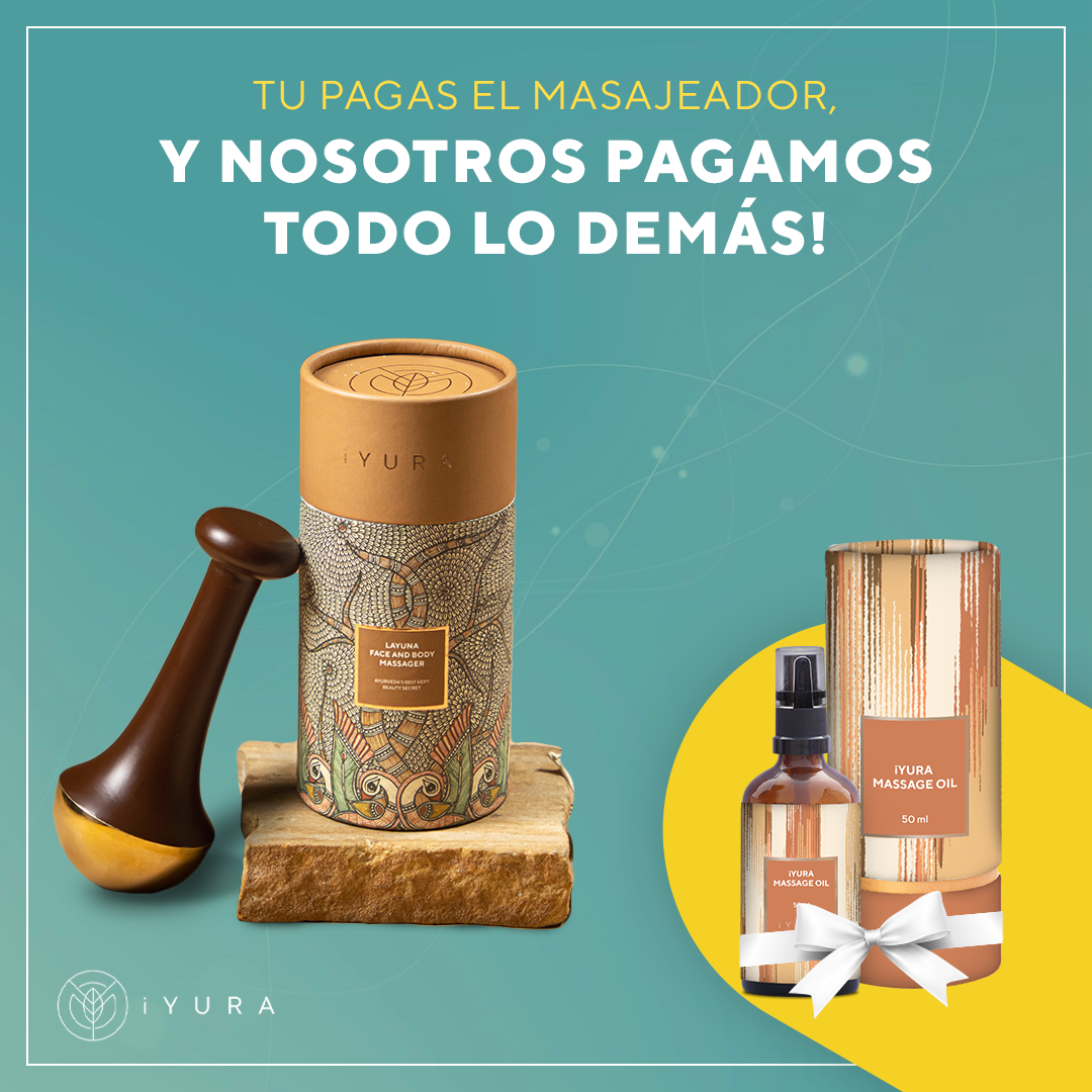 Masajeador facial y corporal Layuna más aceite de masaje iYURA Gratis